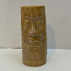 CHIKI TIKI MUG YELLOW CERAMIC SOUVENIR DRINK BAR BEACH